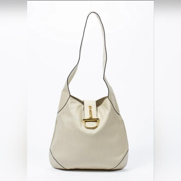 Celine Hobo Bag In Cream And Gold Used Authentic - Picture 1 of 17